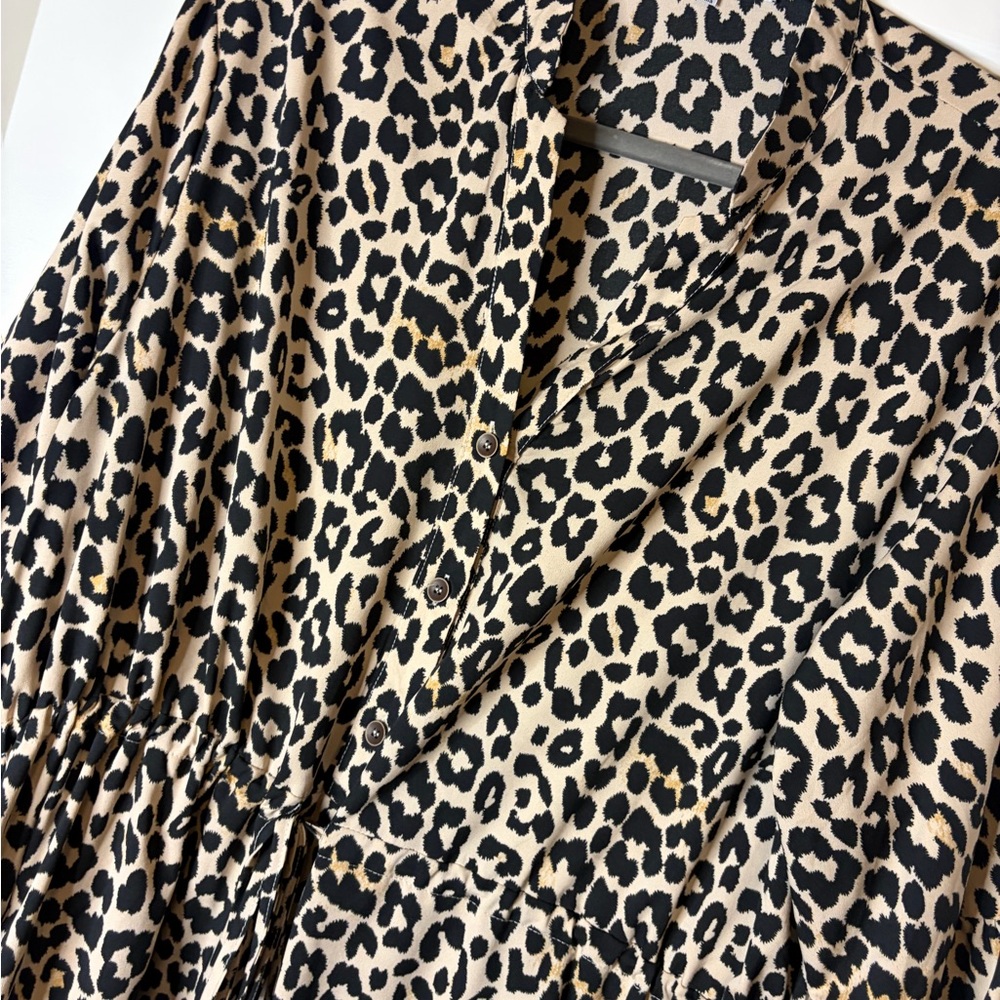 Leopard Print Button-Down Dress